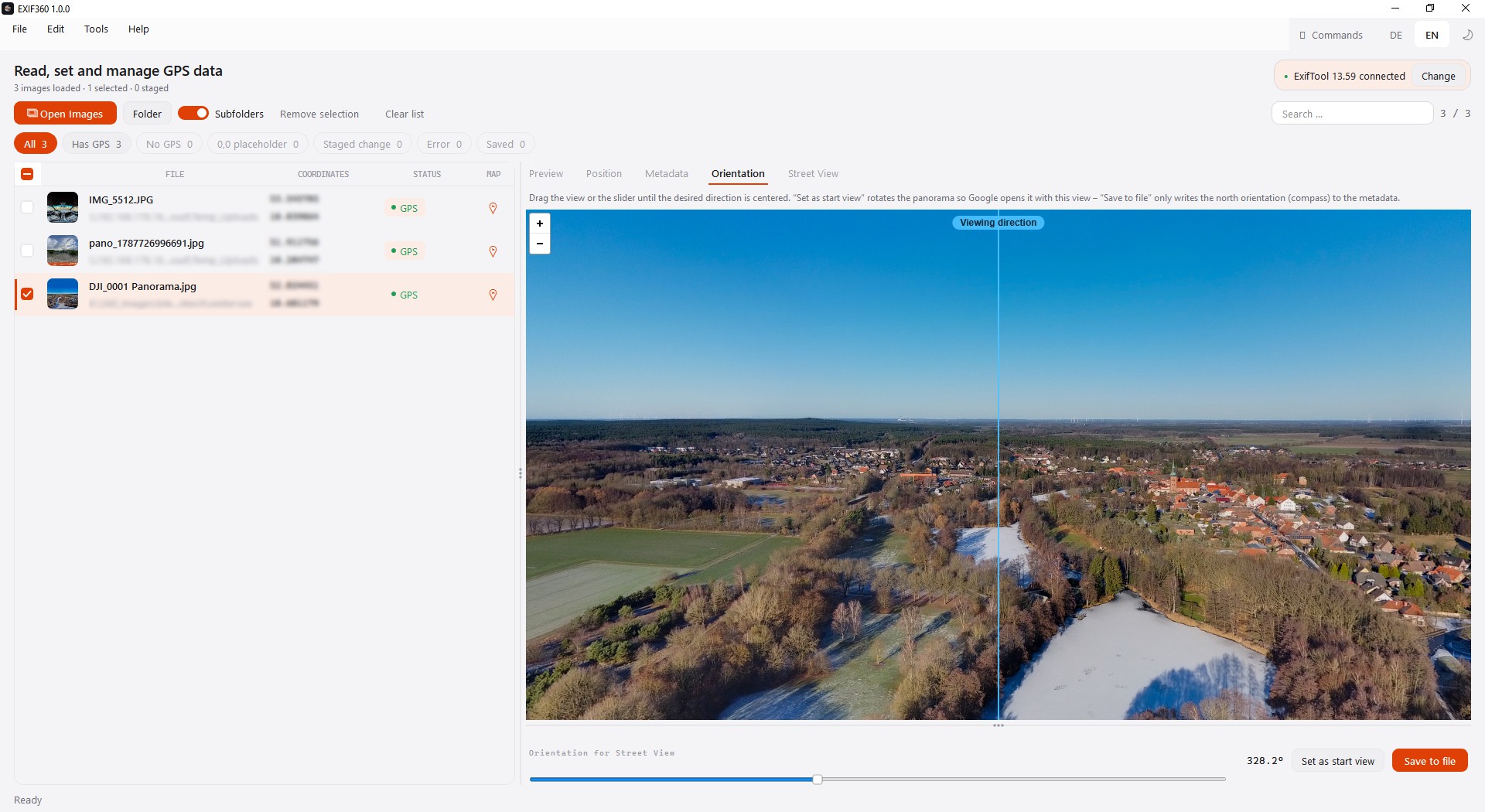 EXIF360 GSV Orientation